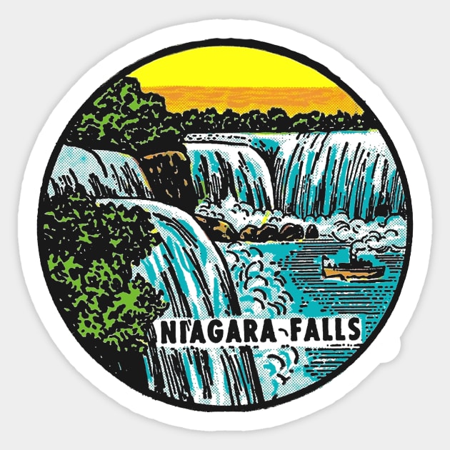 Vintage Niagara Falls Decal Sticker by zsonn